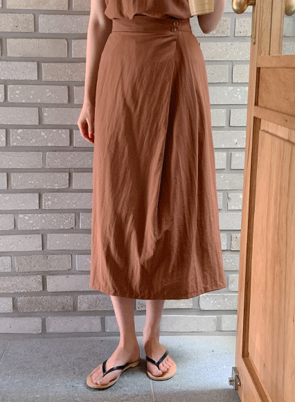 ellpe-[24시간,5%할인♥]펜시브 버튼 skirt (linen 15%)♡韓國女裝裙